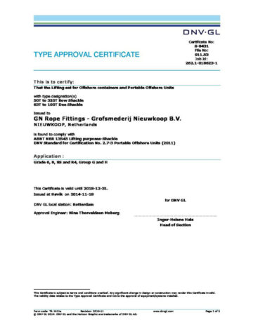 DNV-Type-Approval-Certificate_-GN-Rope-Fittings-Shackles | Associated ...